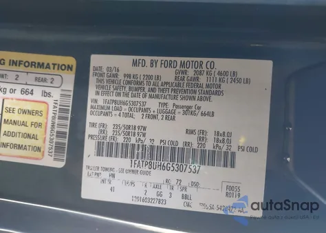 2016 Ford Mustang Ecoboost Premium из США, поврежденный, VIN 1FATP8UH6G5307537